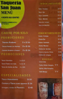 La Original Taqueria Viviana menu