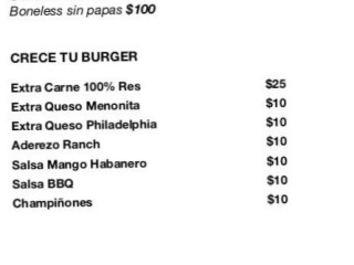 Burger Burger, Hamburguesas, Boneless, Alitas Y Papas Preparadas Con Carne