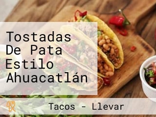 Tostadas De Pata Estilo Ahuacatlán